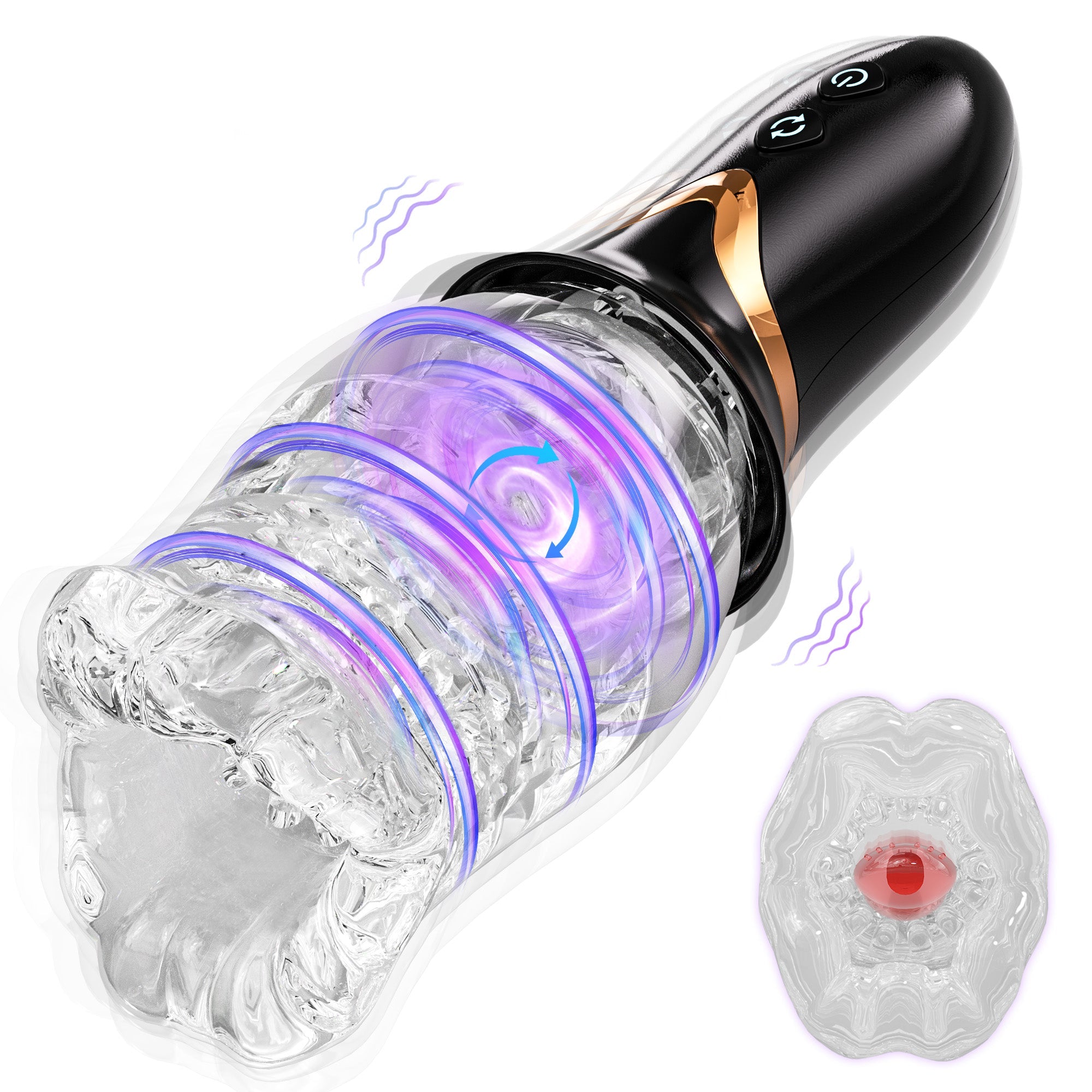 AMOVIBE Sex Toys for Men with 8 Powerful Rotating Patterns & 10 Vibrating Modes