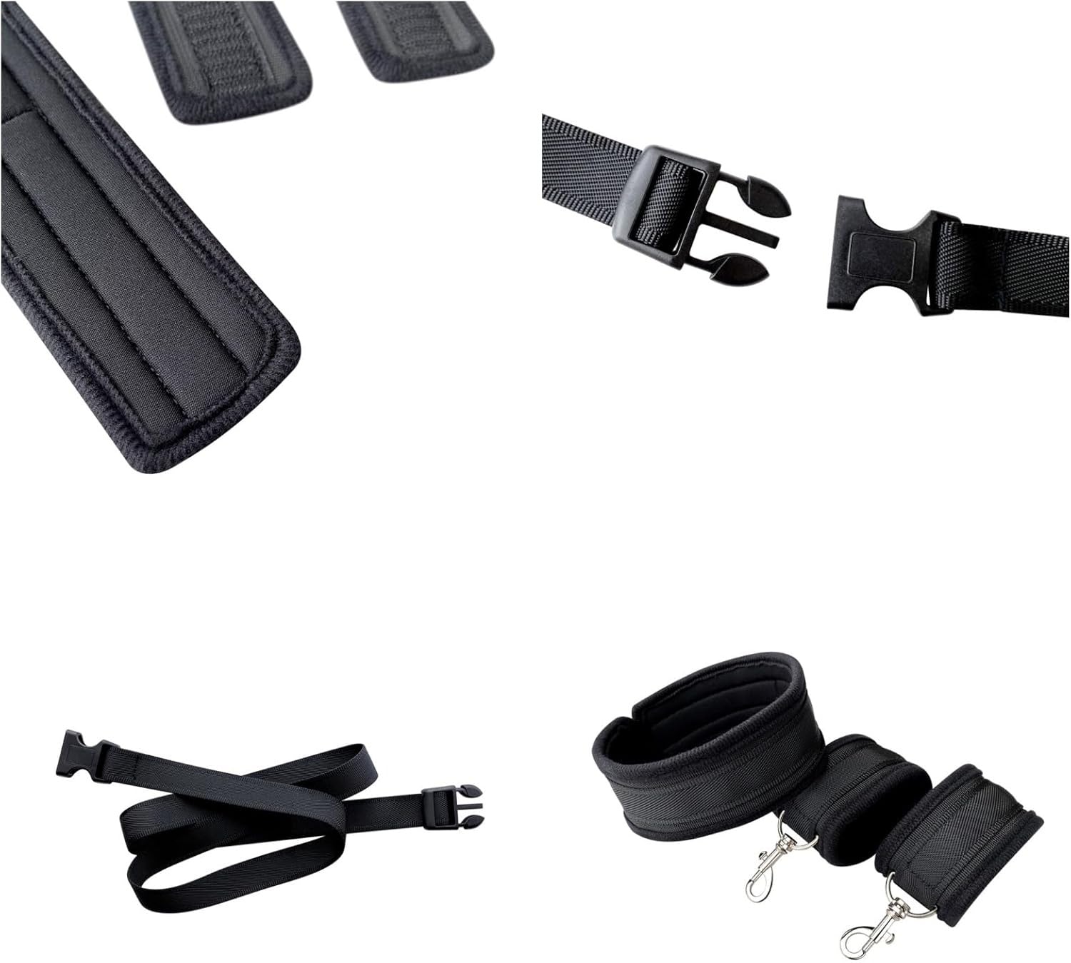 Adjustable SM bondage set with collar and handcuffs for couples