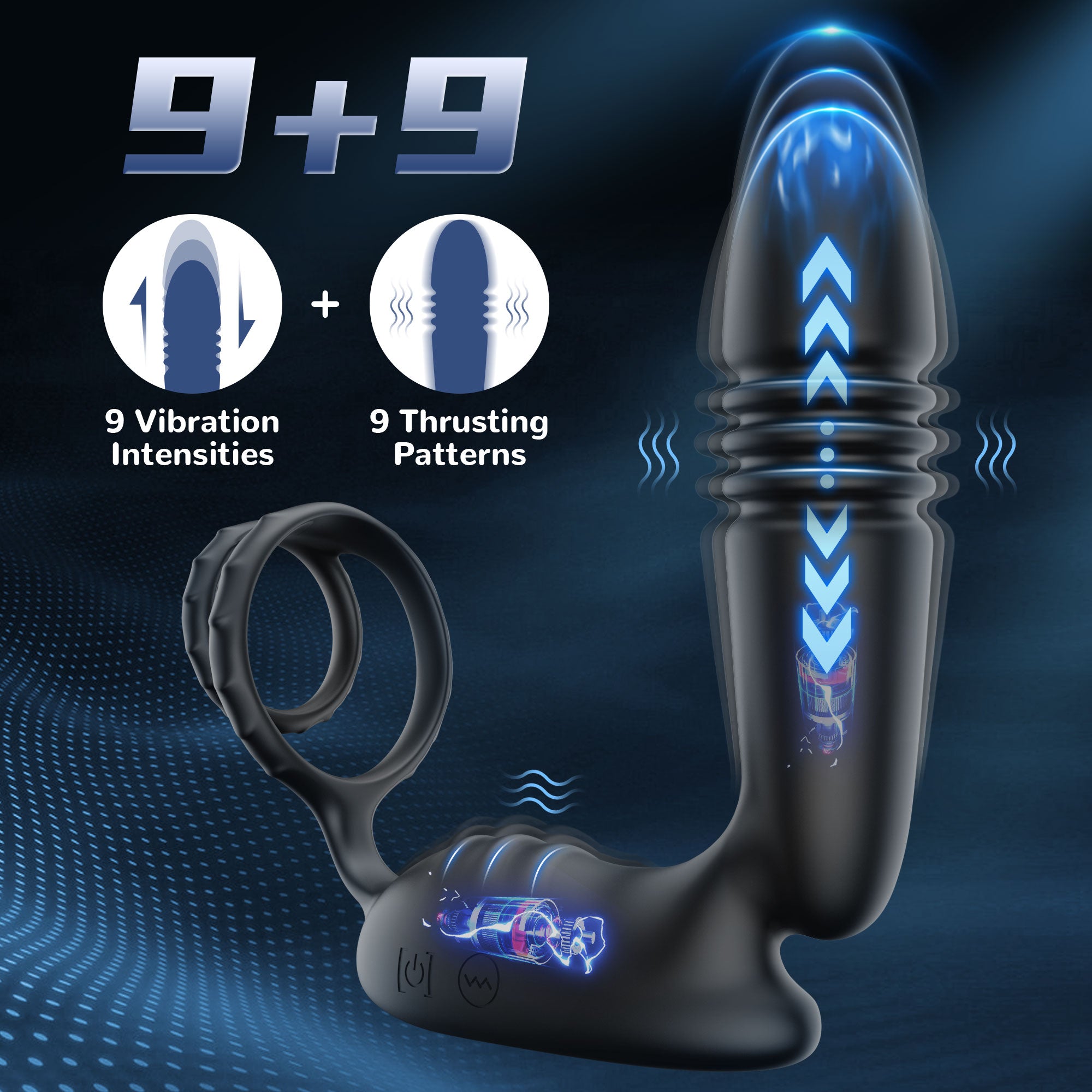 Prostate Massager Anal Plug Vibrators with Penis Ring