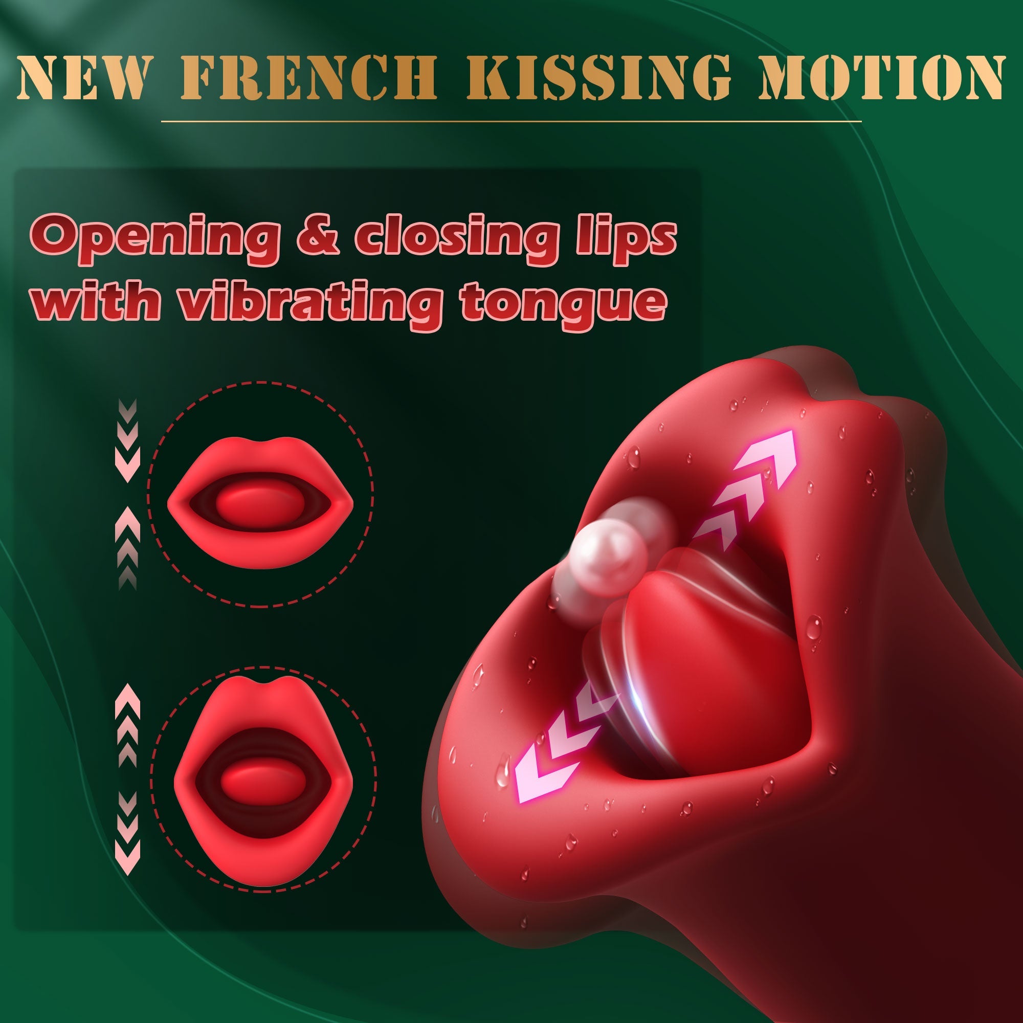 Rose Toys Vibrator Sex for Women with 10 Vibration Modes and 10 French Kissing Modes