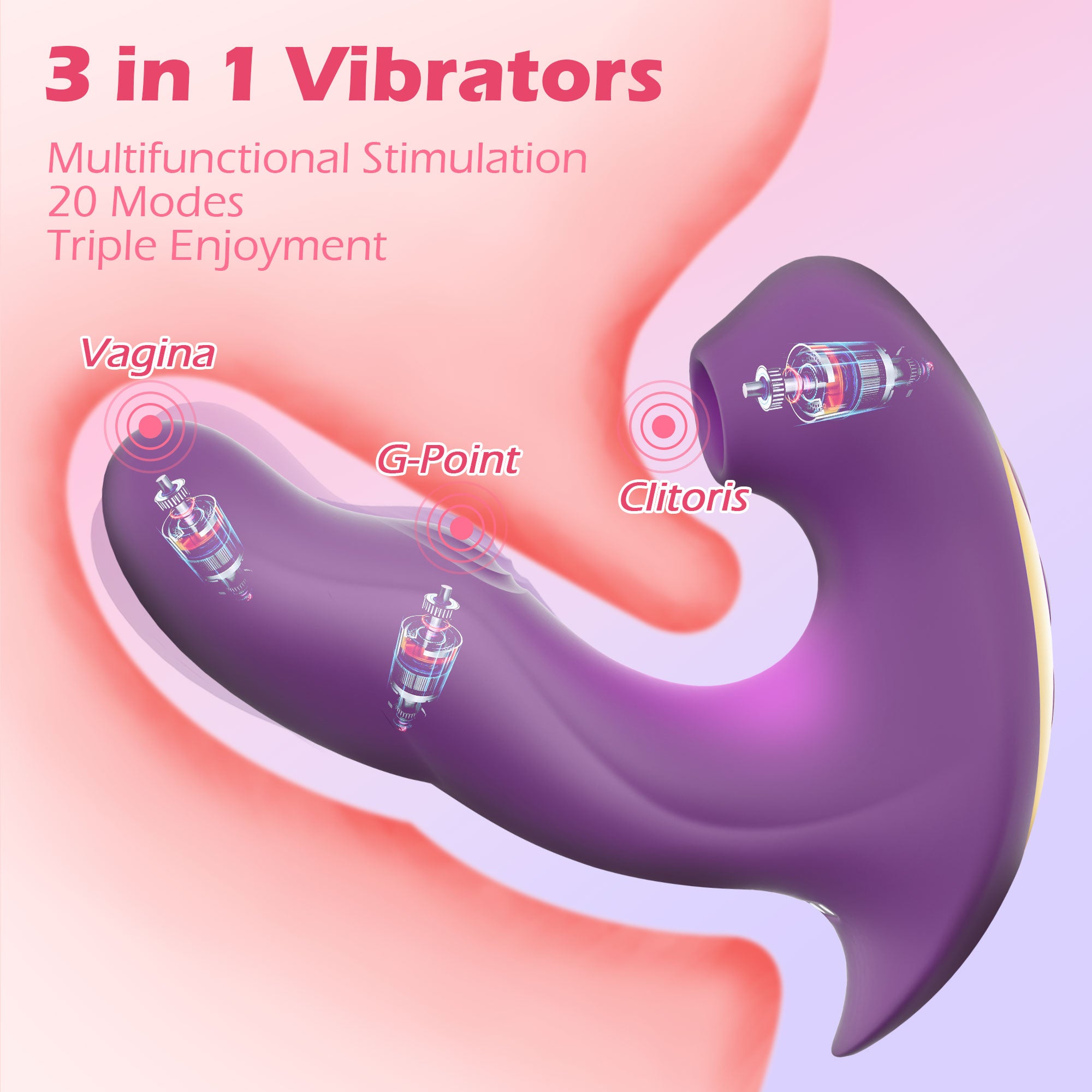 Vibrator for Women, AMOVIBE 3 in 1 Vibrator with 10 Vibration & 5 Licking Modes, Rechargeable Sex Toy for Women G Spot Vibrator Pleasure, Adult Sex Toys for Women and Couple