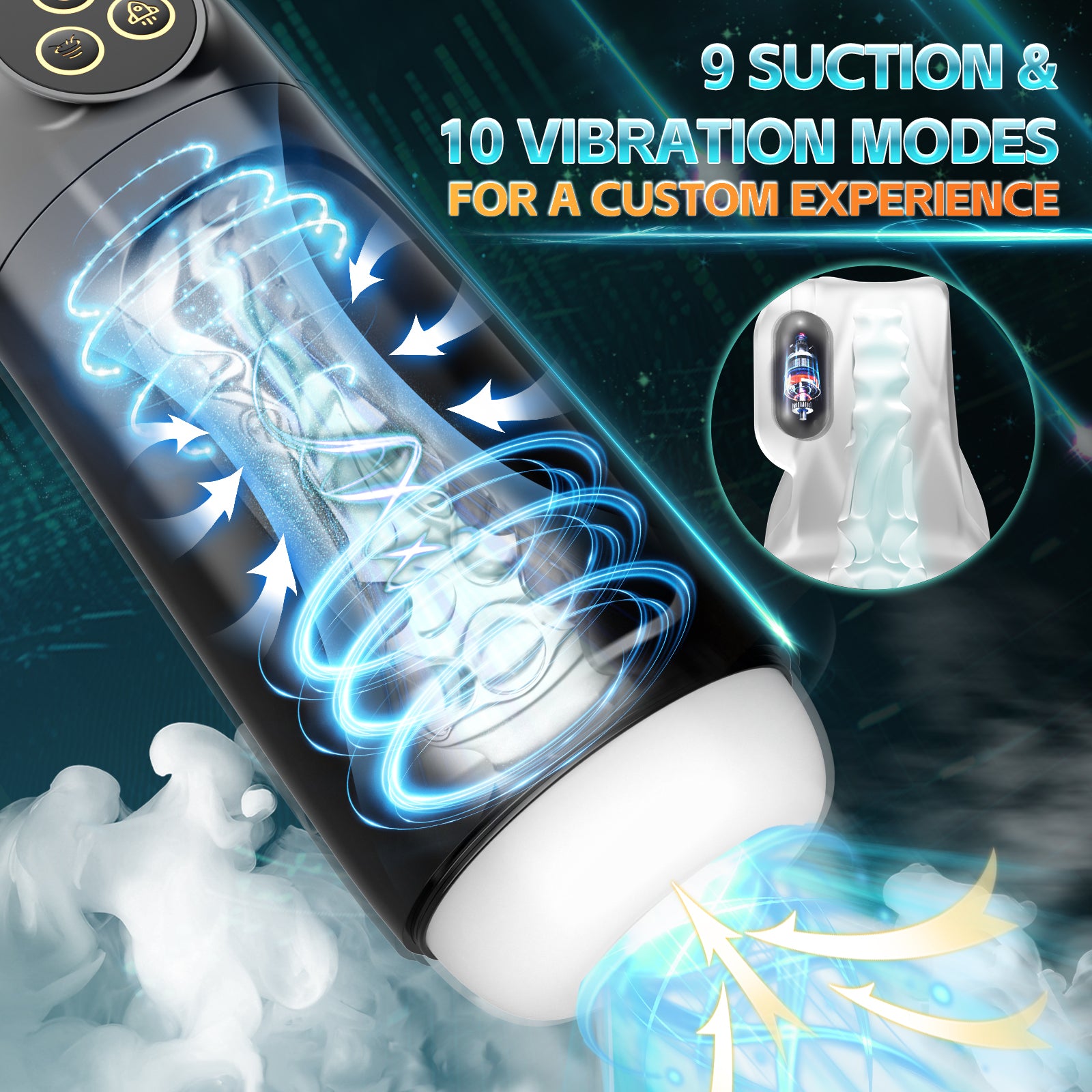 KERERO Male Masturbator Sex Toys for Men, Male Sex Toys with 10 Suckin KERERO Male Masturbator Sex Toys for Men, Male Sex Toys with 10 Suckin