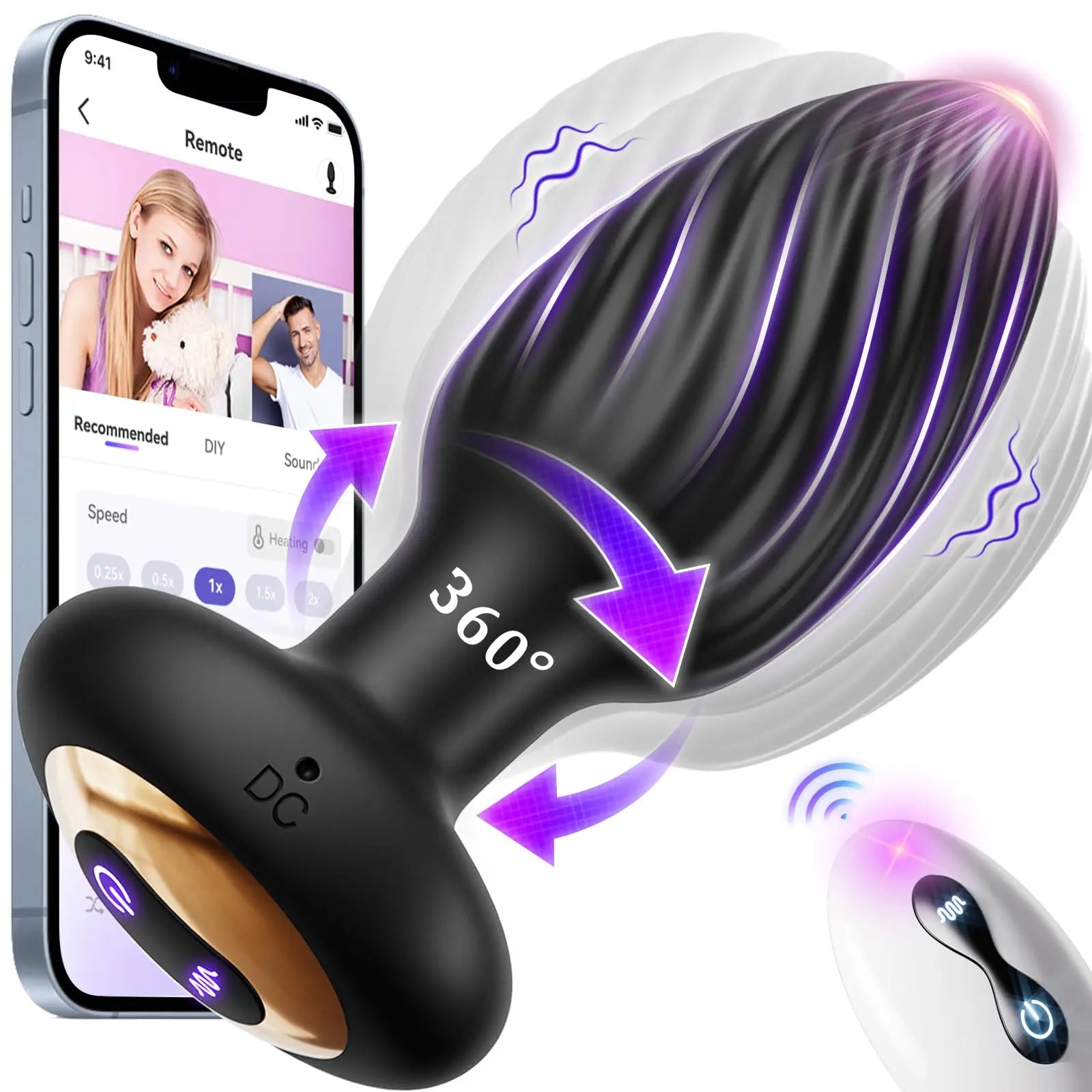 360° Rotating Anal Plug – Wireless APP Control