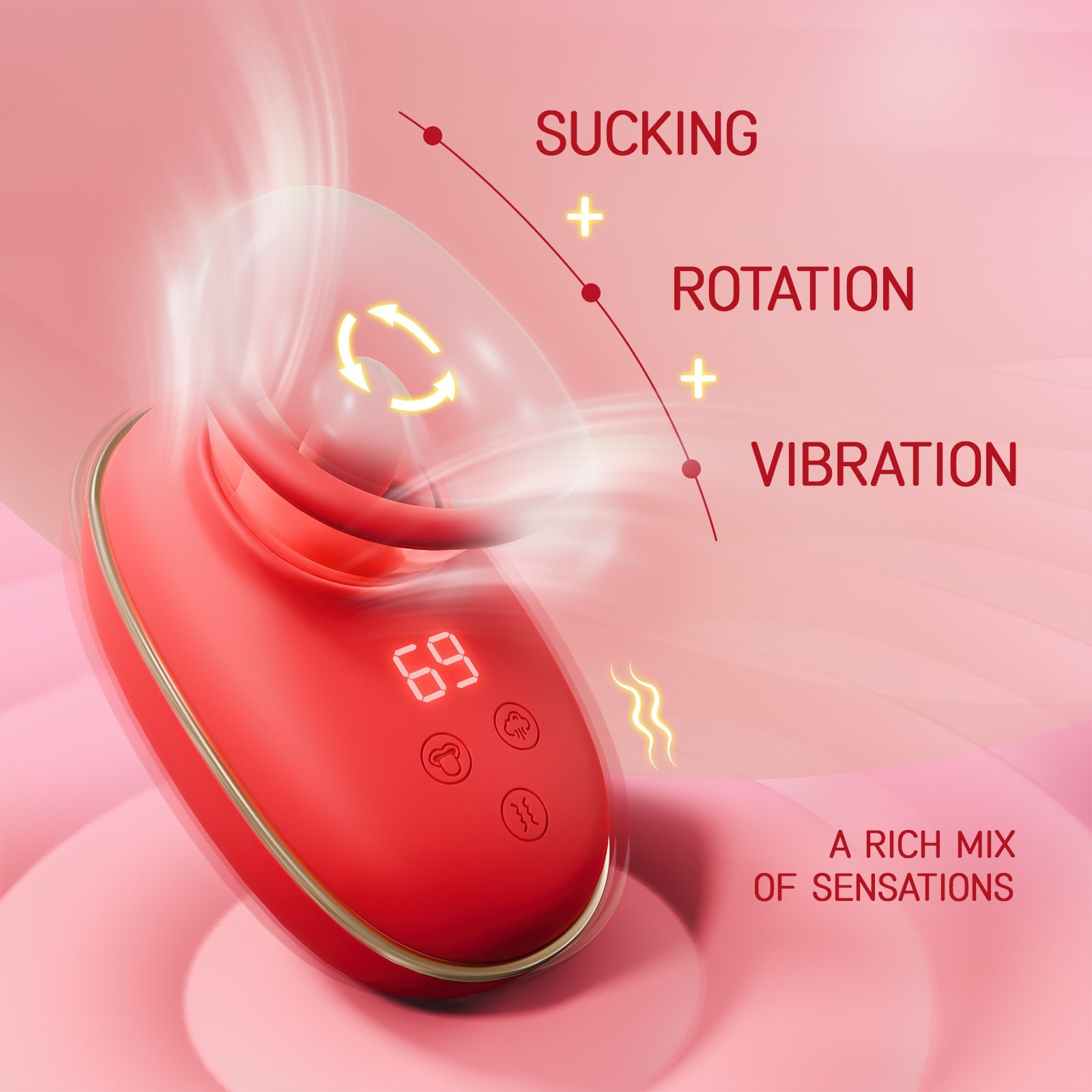 Adult Toys for Women Sucking Vibrator, 3 Sucking, 9 Tongue Licking & Vibrating