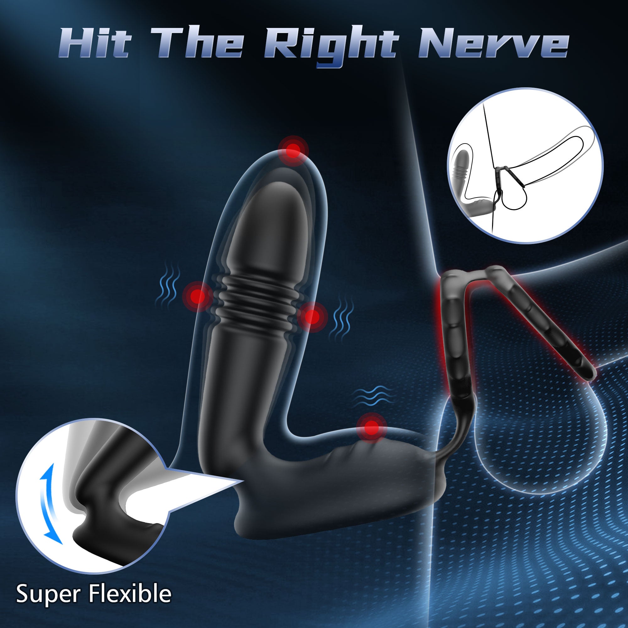 Prostate Massager Anal Plug Vibrators with Penis Ring