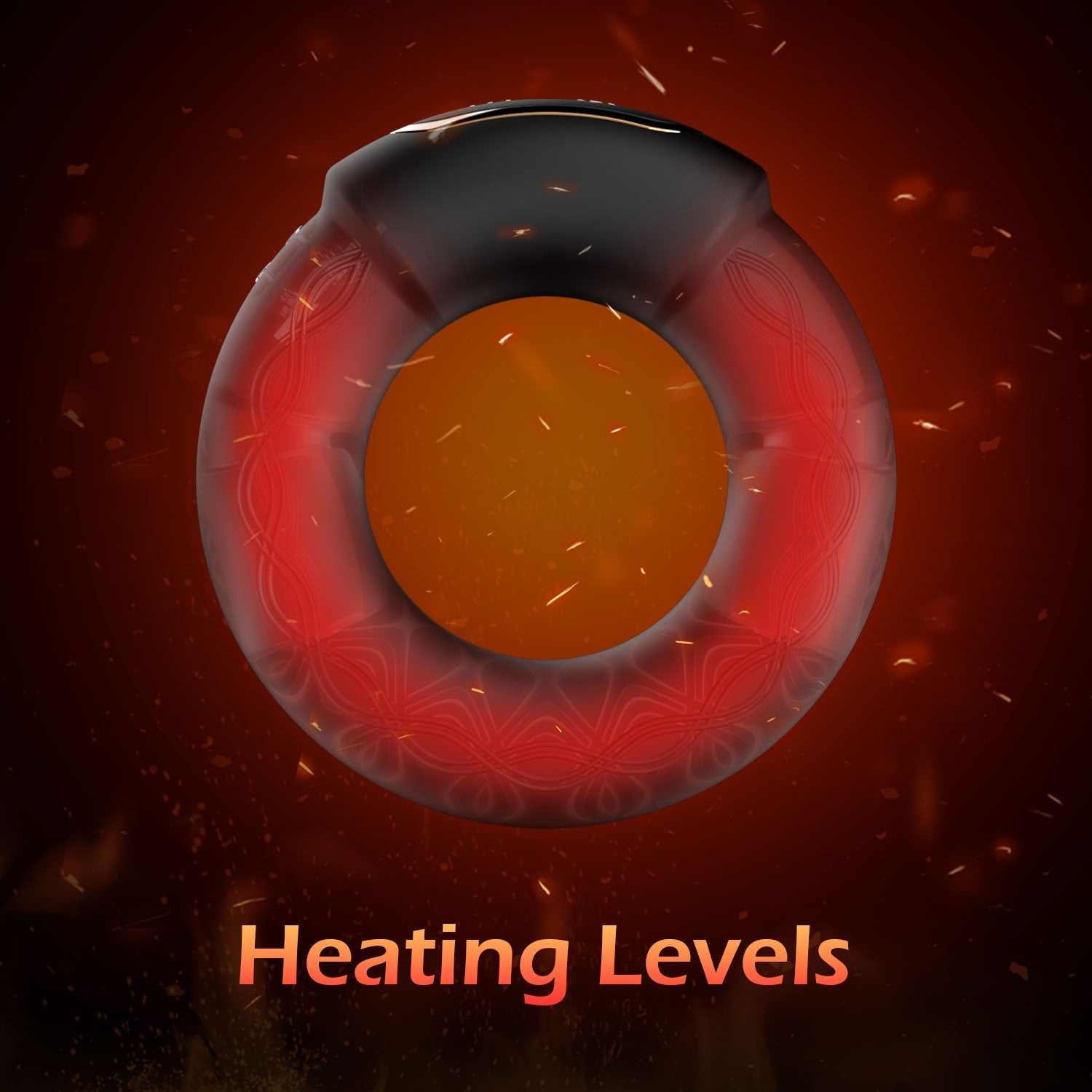 10 Vibrations Modes with Heating Function Penis Ring Vibrator