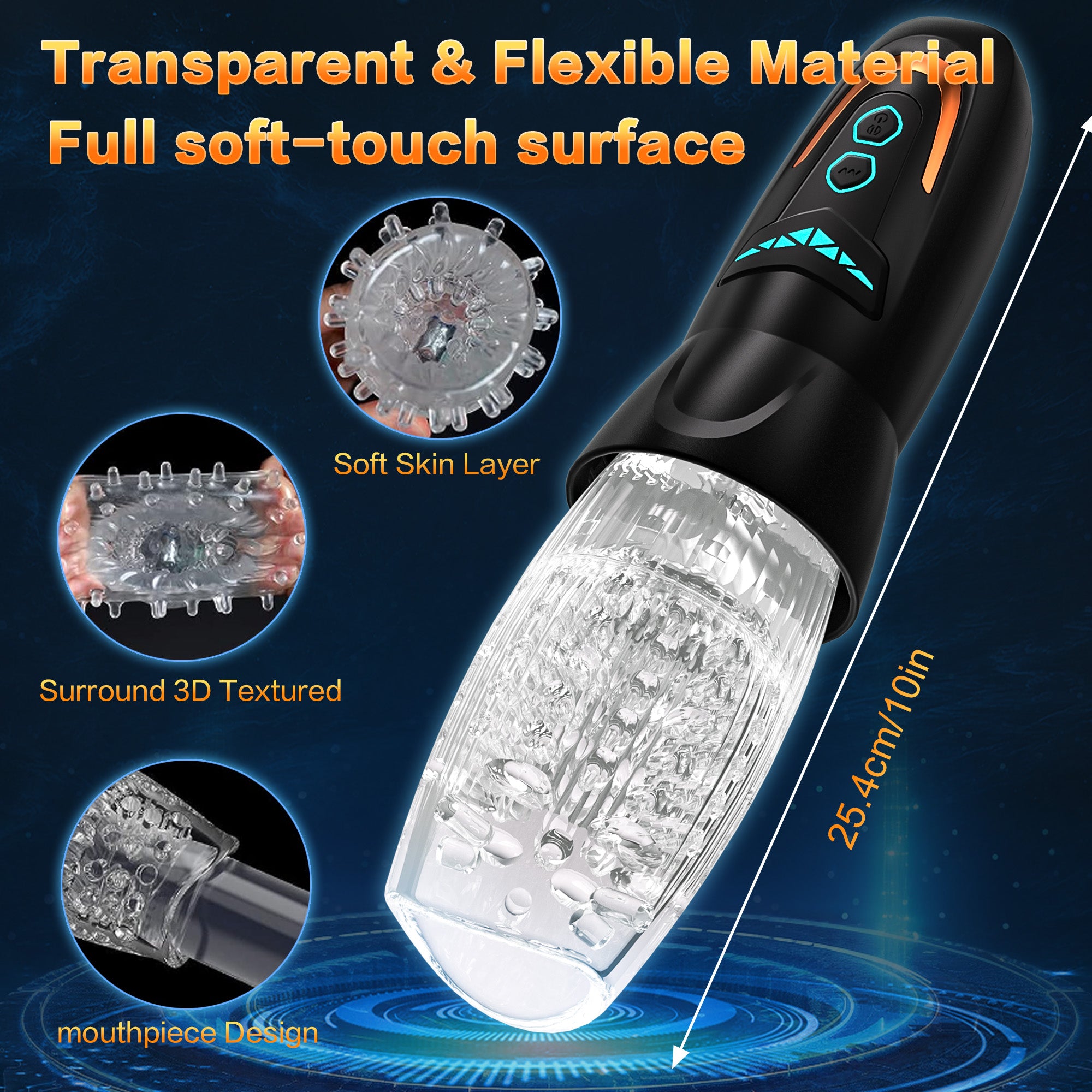 Male Stroker with 10 Vibration, 8 Thrusting & Rotating Patterns