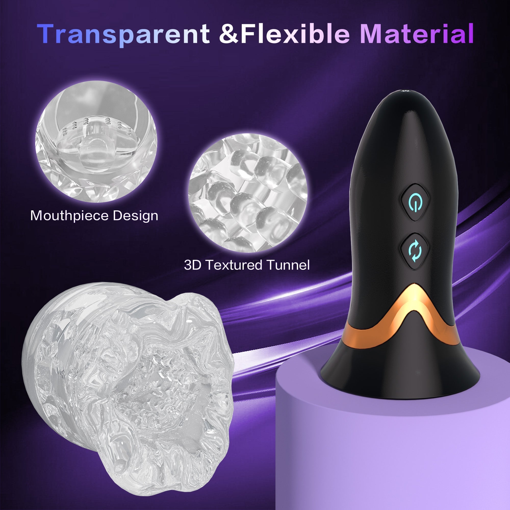 AMOVIBE Sex Toys for Men with 8 Powerful Rotating Patterns & 10 Vibrating Modes