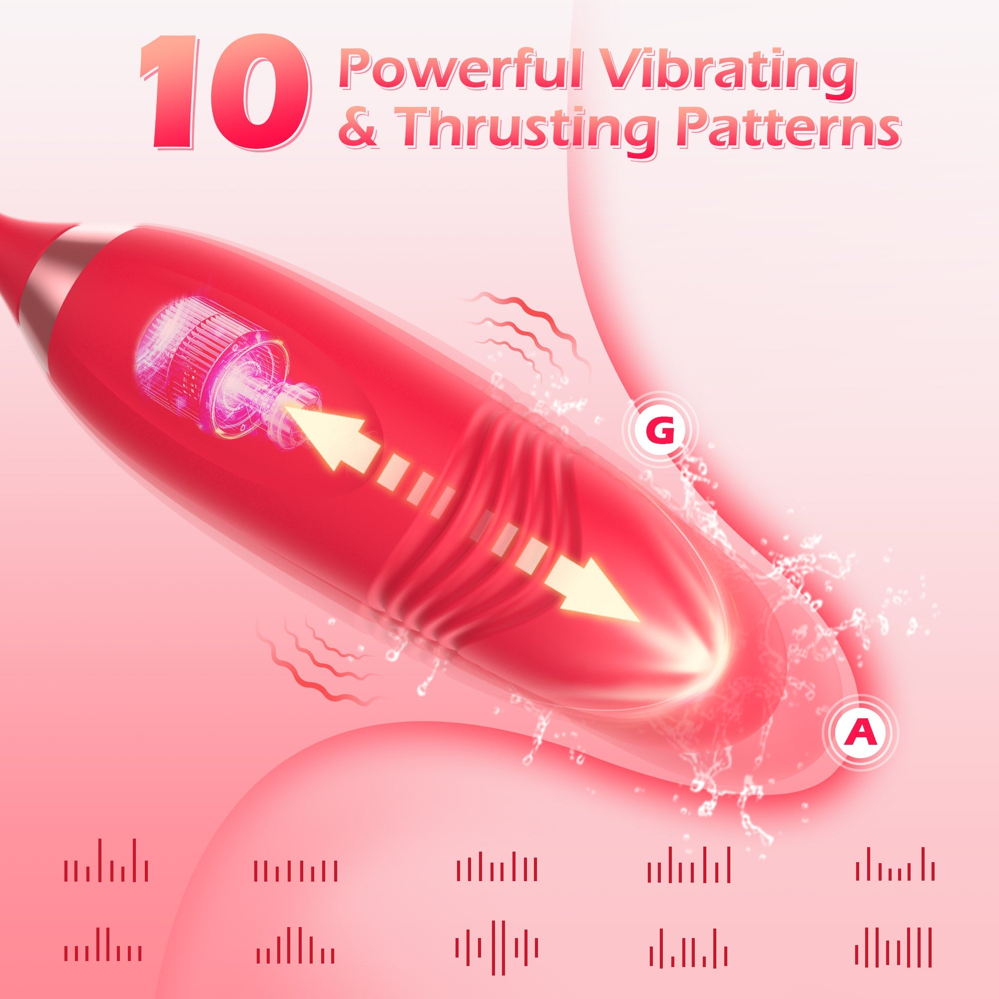 IvoryVue - Rose Vibrator With Tapping & Thrusting Modes