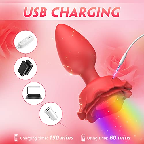 AllureAura - LED Vibrating Butt Plug with 10 Vibration Setting