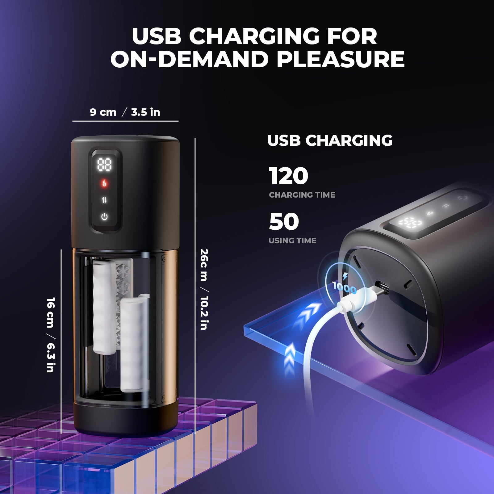 Automatic Male Masturbator with 10 Vibrating, 6 Rubbing & 2 Heating Levels