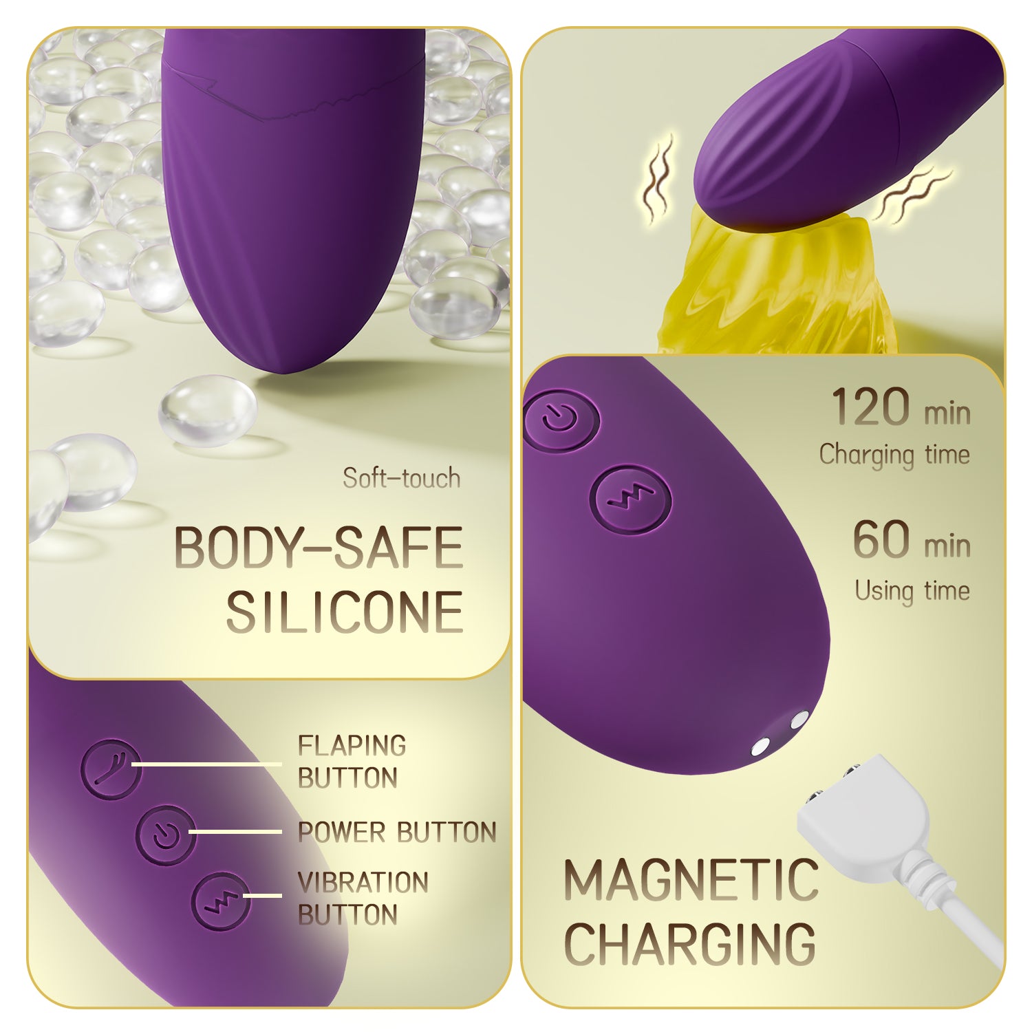 3 in 1 G Spot Vibrators with 7 Tapping, 7 Vibrating & 7 Flapping Patterns