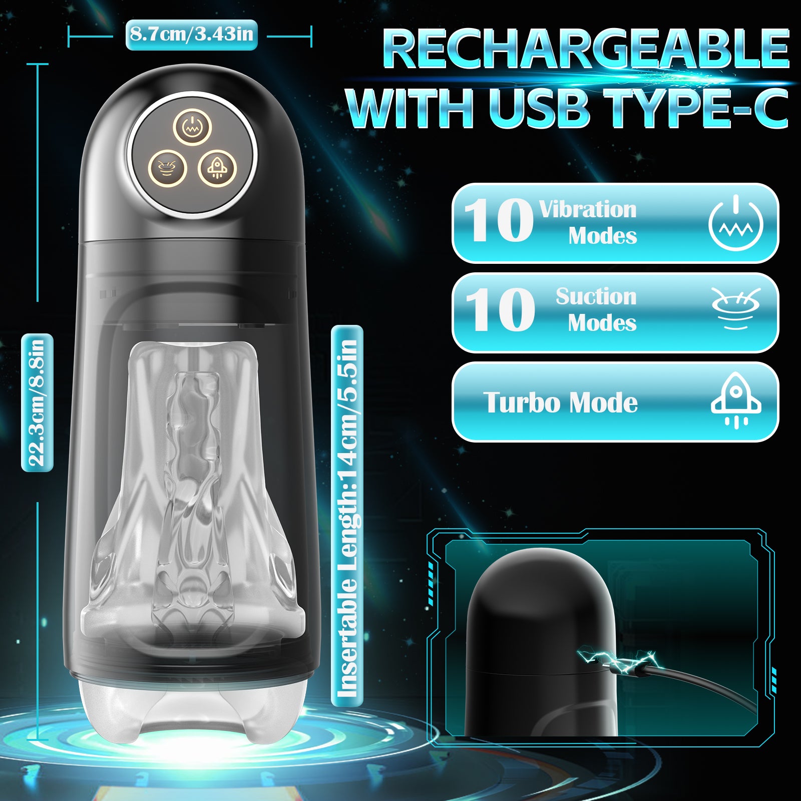 KERERO Male Masturbator Sex Toys for Men, Male Sex Toys with 10 Suckin KERERO Male Masturbator Sex Toys for Men, Male Sex Toys with 10 Suckin
