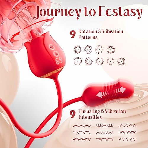 IvoryEss - Rose Vibrator with Rotating Tongue & Thrusting Vibrator