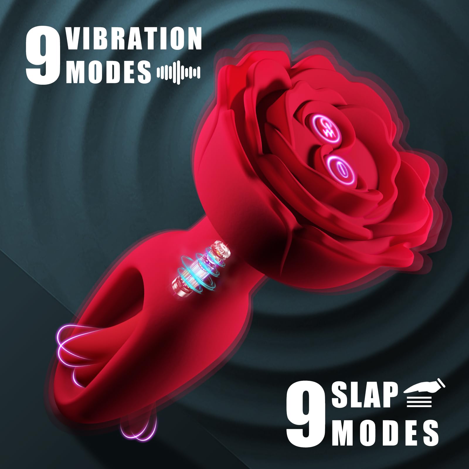 SirenVibe - Vibrating & Flapping Rose Butt Plug