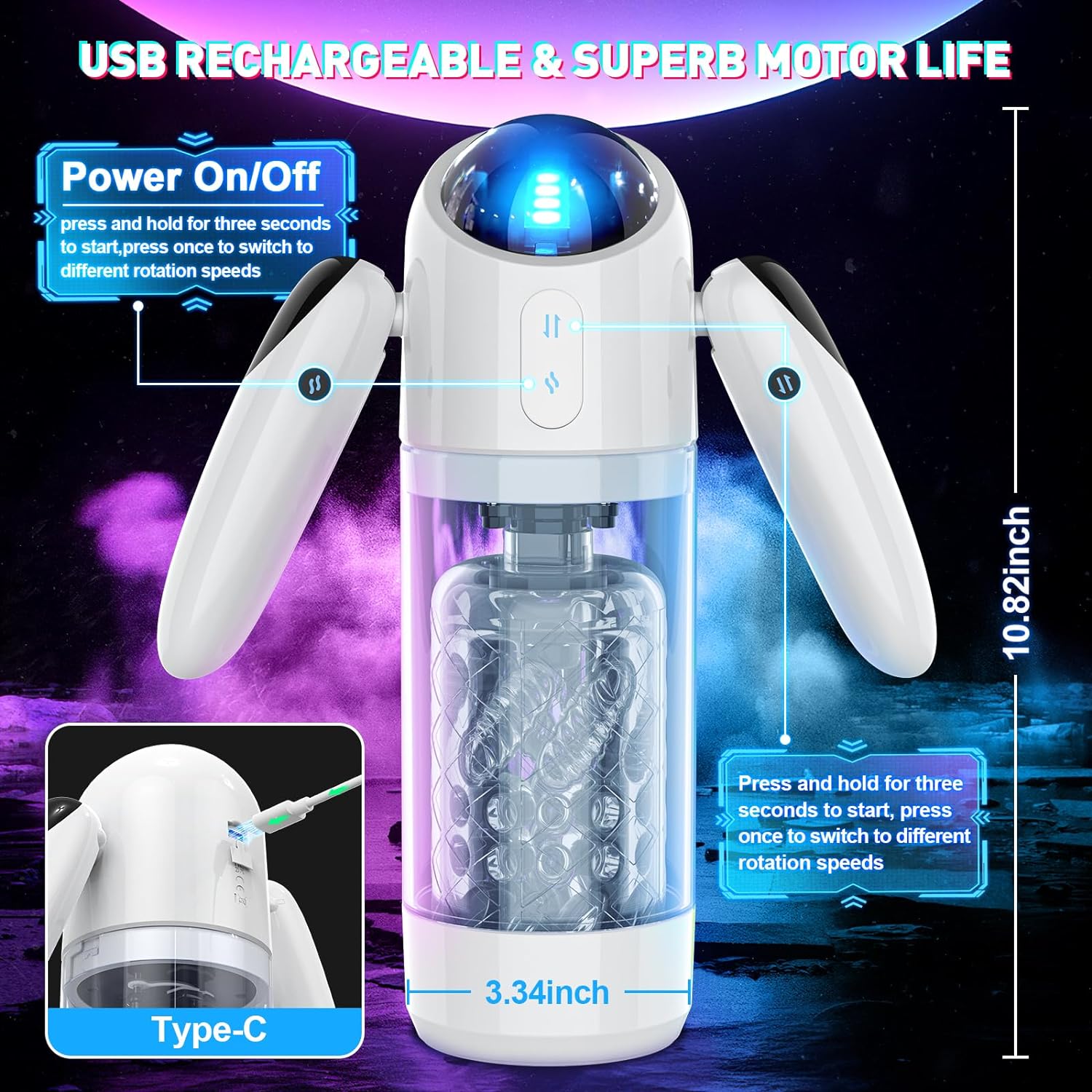 Ultra Male Masturbator with 4 Thrusting & 7 Rotation