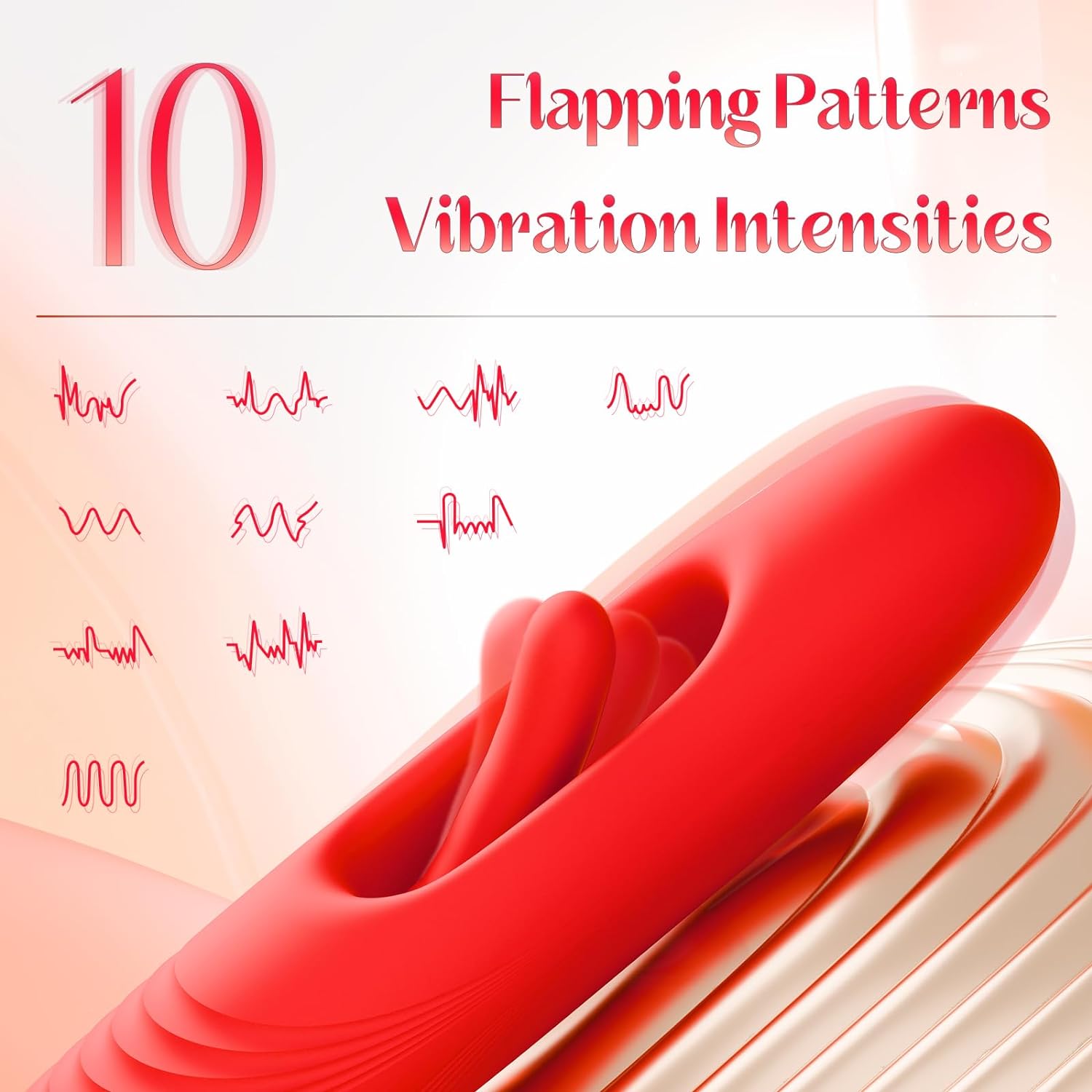 Sex Toy with 10 Kissing Patterns, Vibrations and Flapping Dildo Vibrator