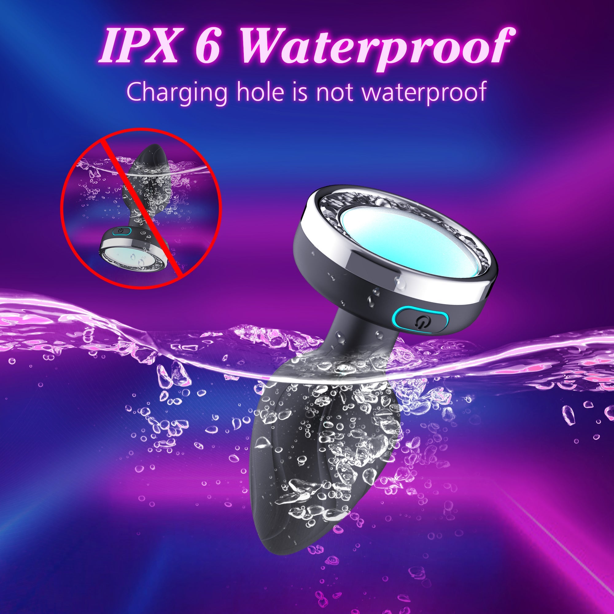 Vibrating Anal Plug with LED