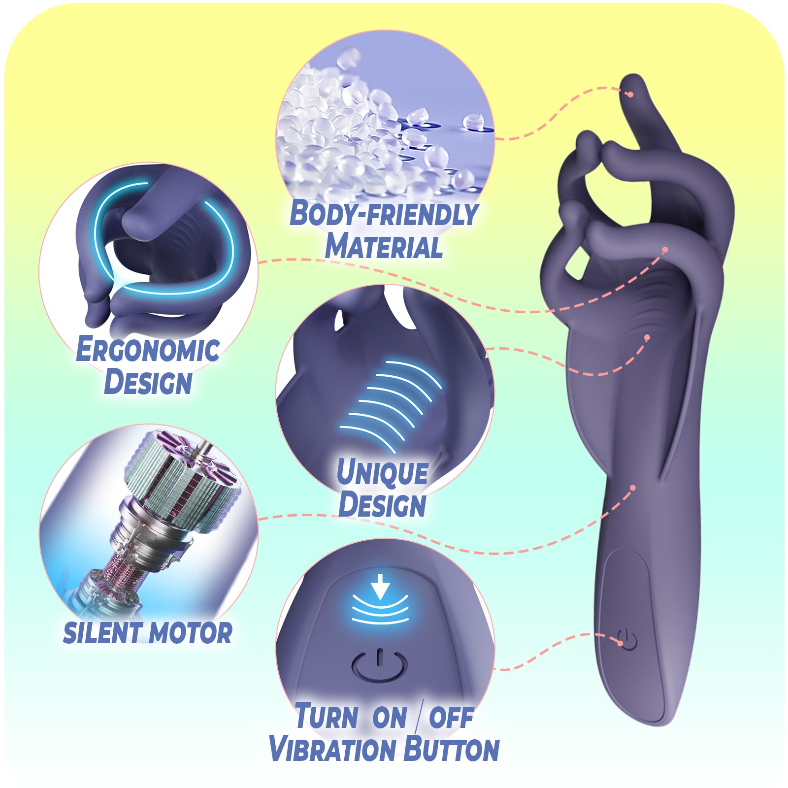 Penis Vibrator with 10 Vibrating Patterns Male Sex Toy Adult Toy