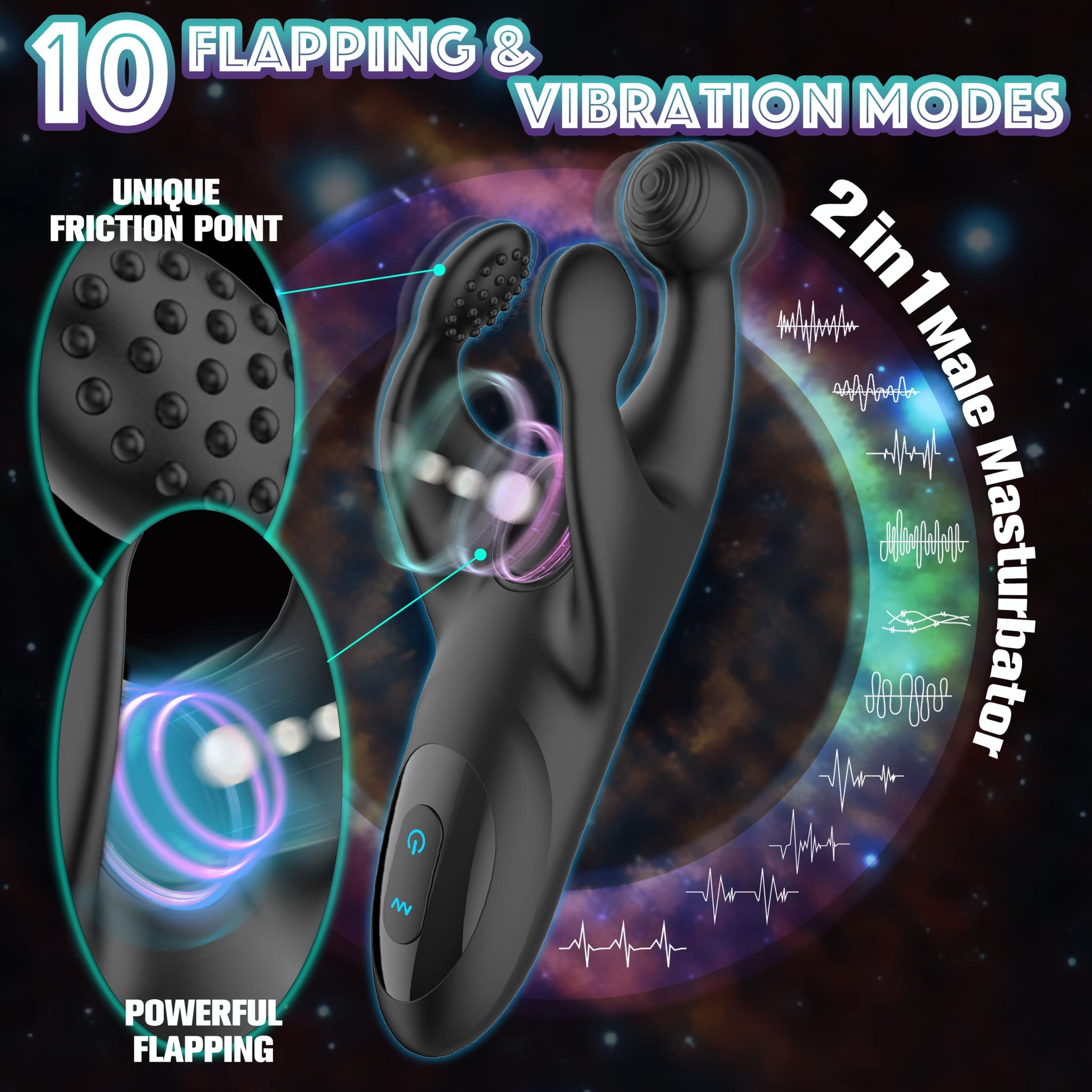 Penis Vibrator with Tapping and Vibration