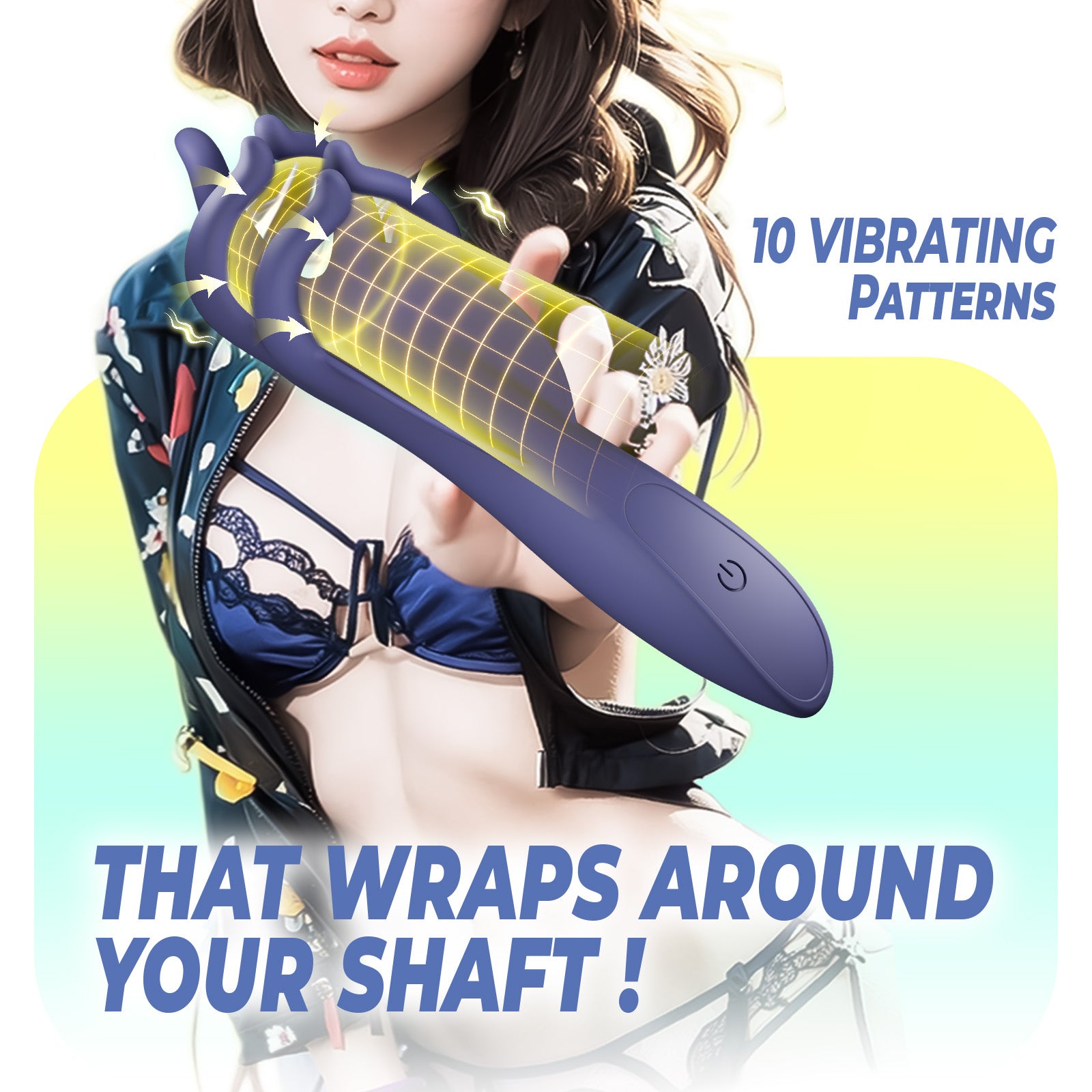 Penis Vibrator with 10 Vibrating Patterns Male Sex Toy Adult Toy