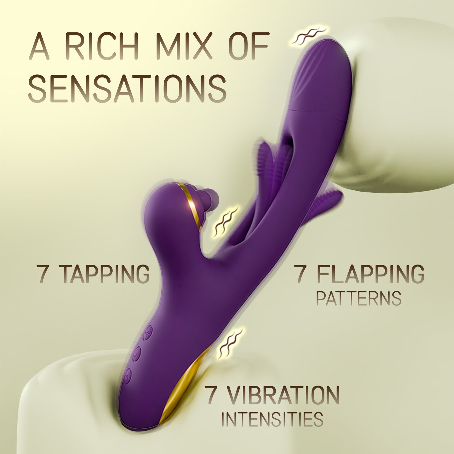 3 in 1 G Spot Vibrators with 7 Tapping, 7 Vibrating & 7 Flapping Patte
