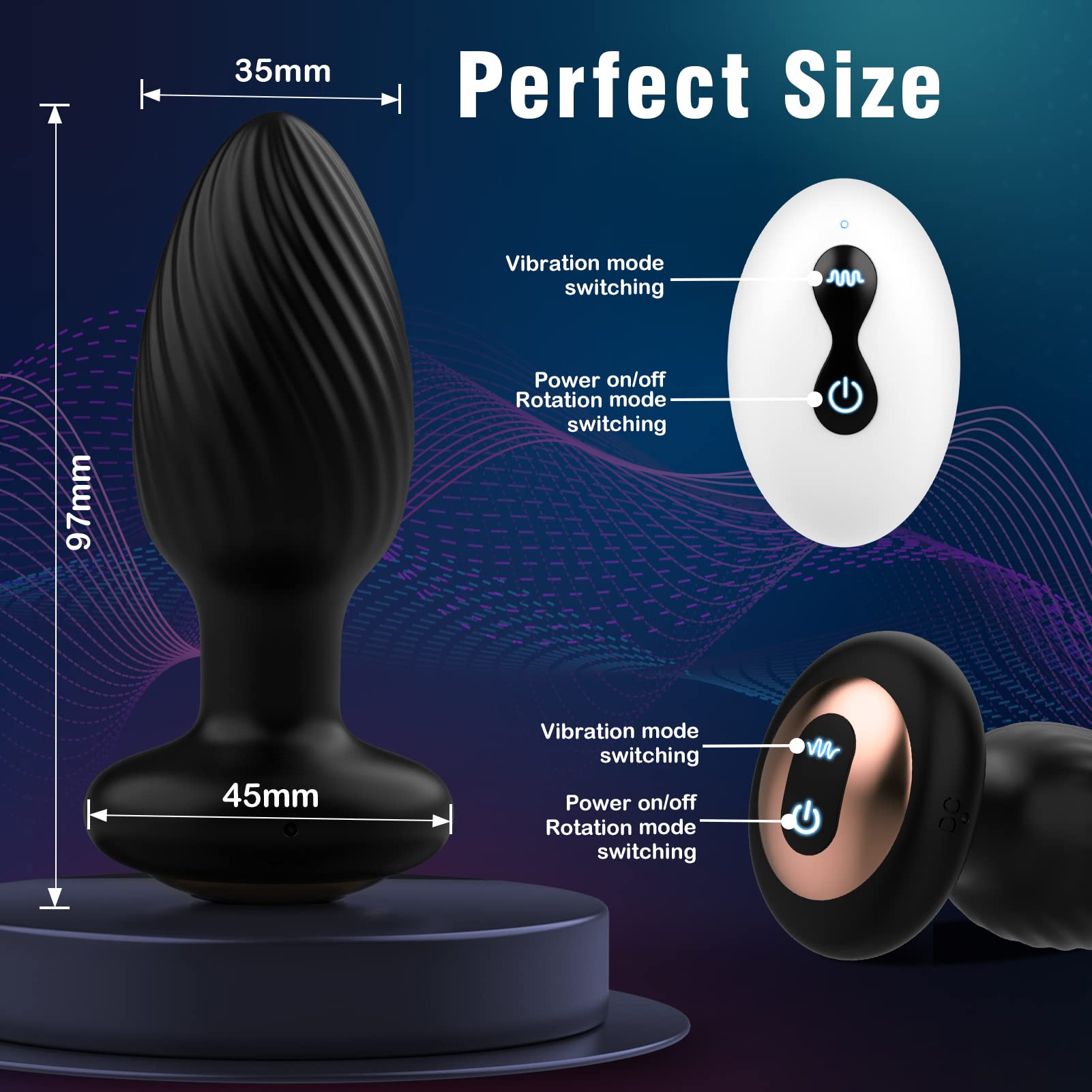 Solomon - Rotating Anal Plug with Vibrating Pattern