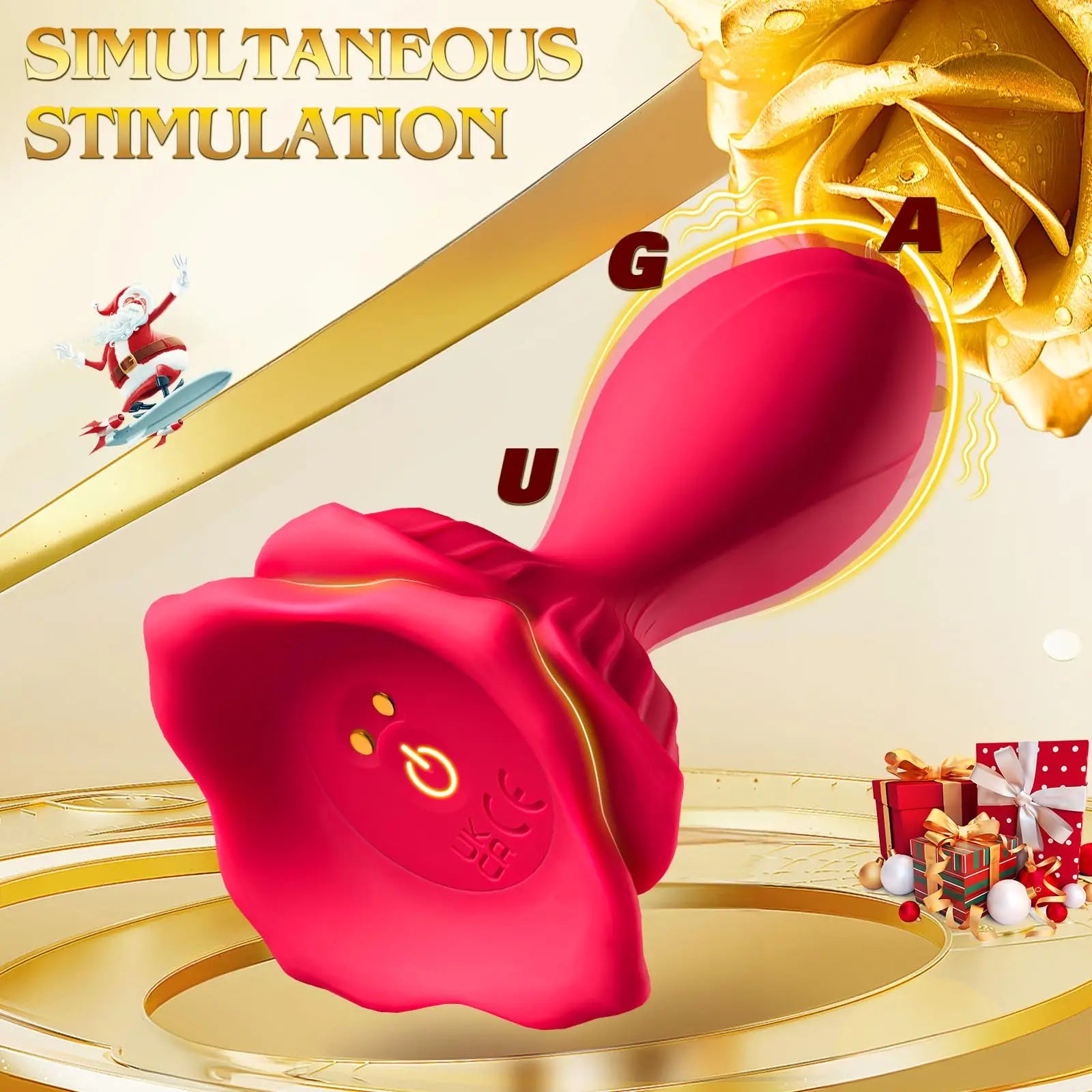 APP-Controlled Rose Butt Plug - 9 Vibrations, Waterproof