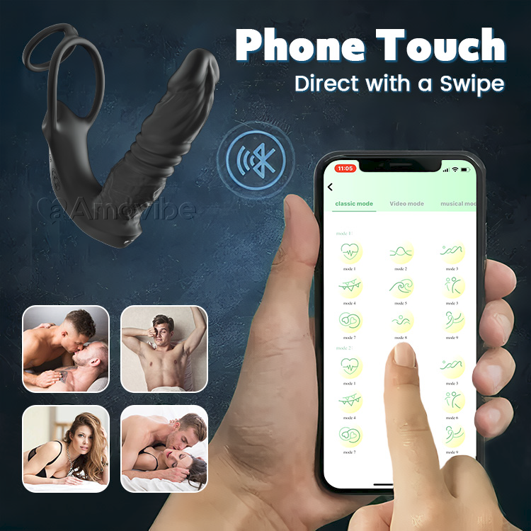 APP-Controlled Dual Vibration Cock Ring and Anal Toy – Ultimate Performance Enhancer