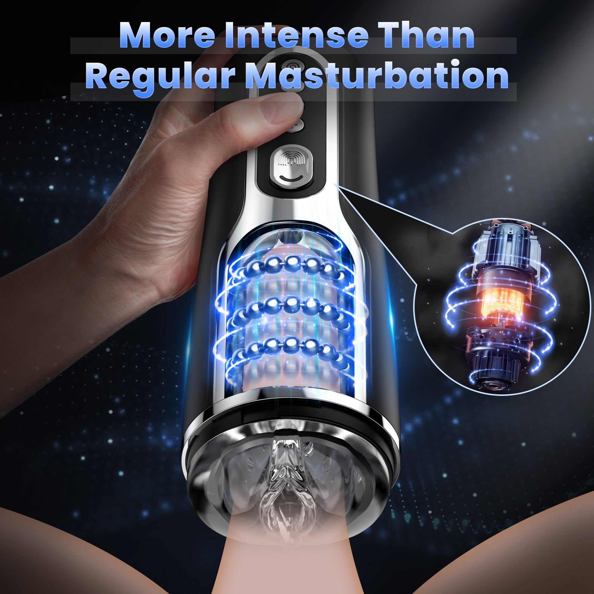 KERERO Male Masturbators Sex Toys for Men with 10 Thrusting & Vibratin