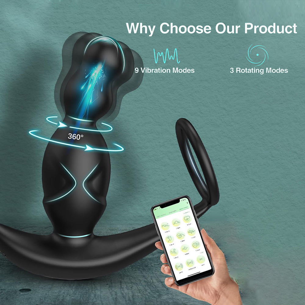 5 in 1 360° Rotating Anal Adult Toys with 4 Anal Plug Beads