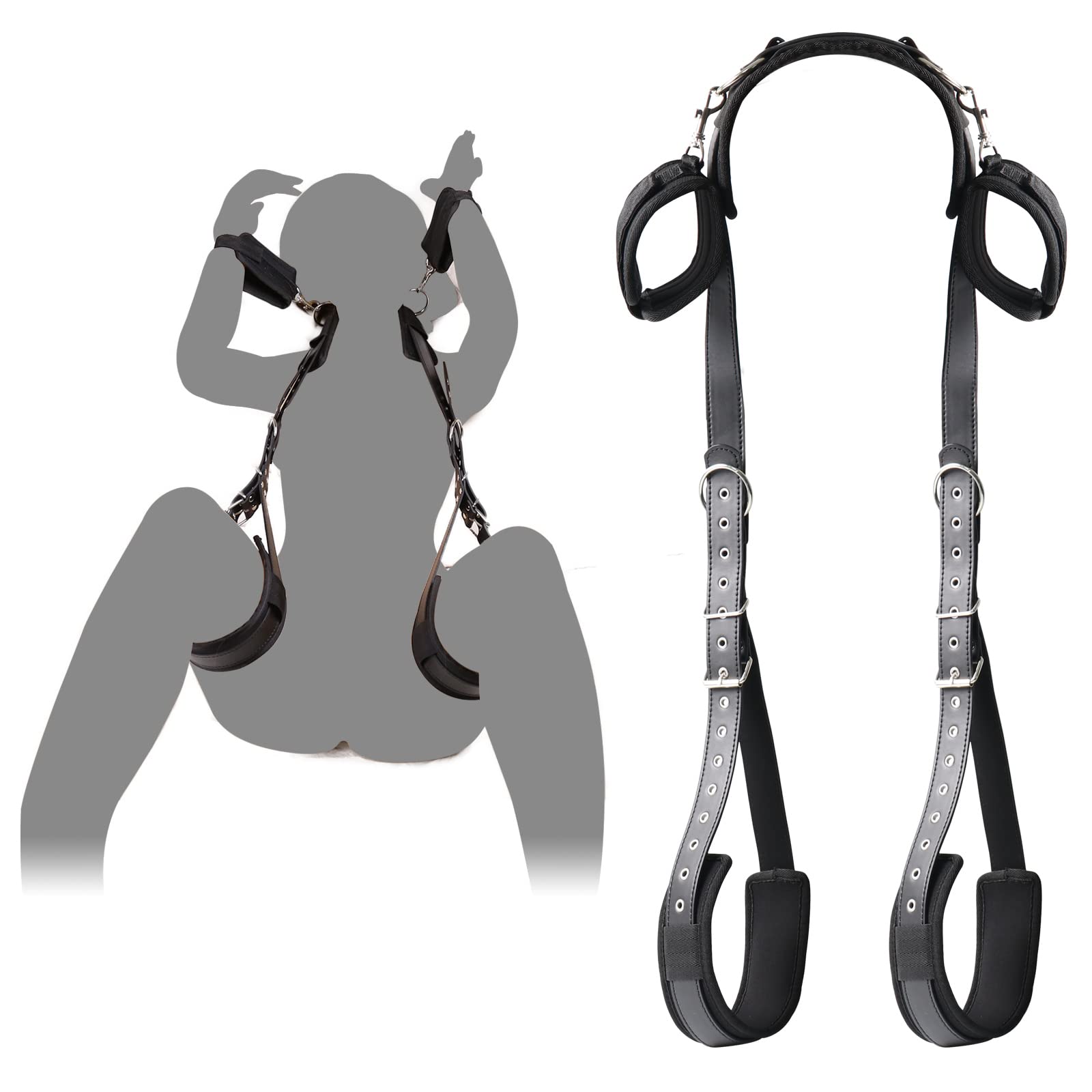 BDSM Bondage Set – Complete Set with Handcuffs, Thigh Bands & Neck Support