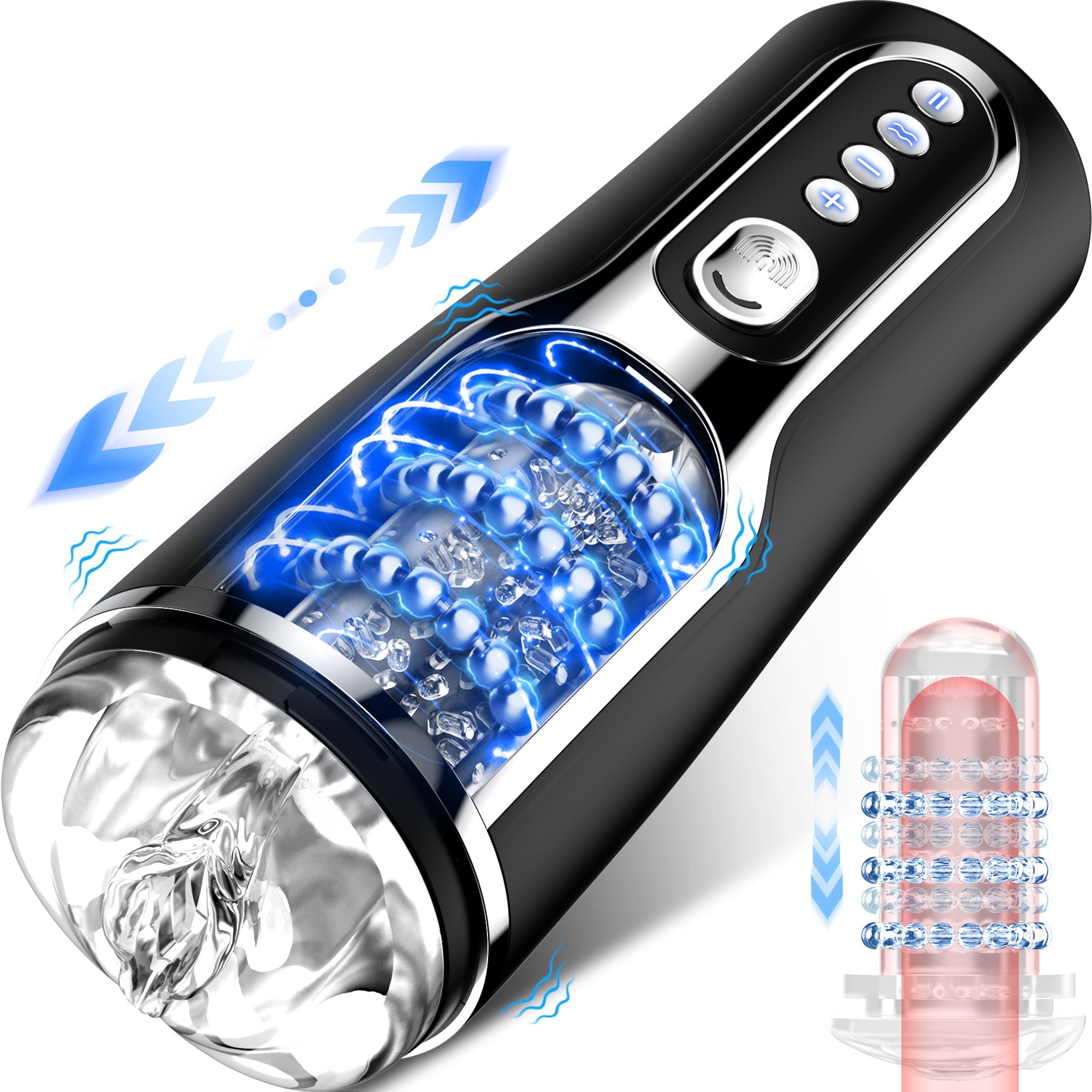 KERERO Male Masturbators Sex Toys for Men with 10 Thrusting & Vibratin KERERO Male Masturbators Sex Toys for Men with 10 Thrusting & Vibratin