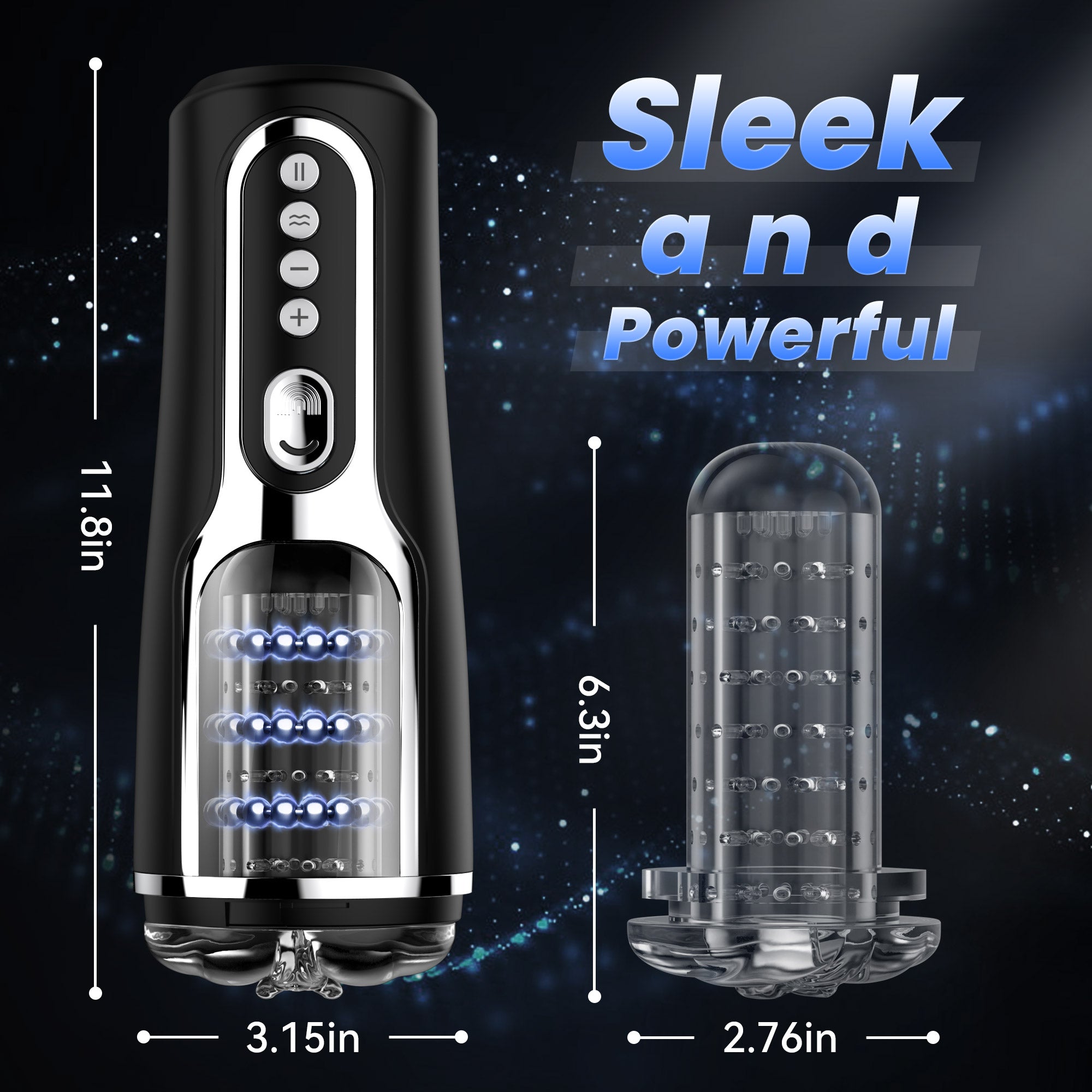 KERERO Male Masturbators Sex Toys for Men with 10 Thrusting & Vibratin